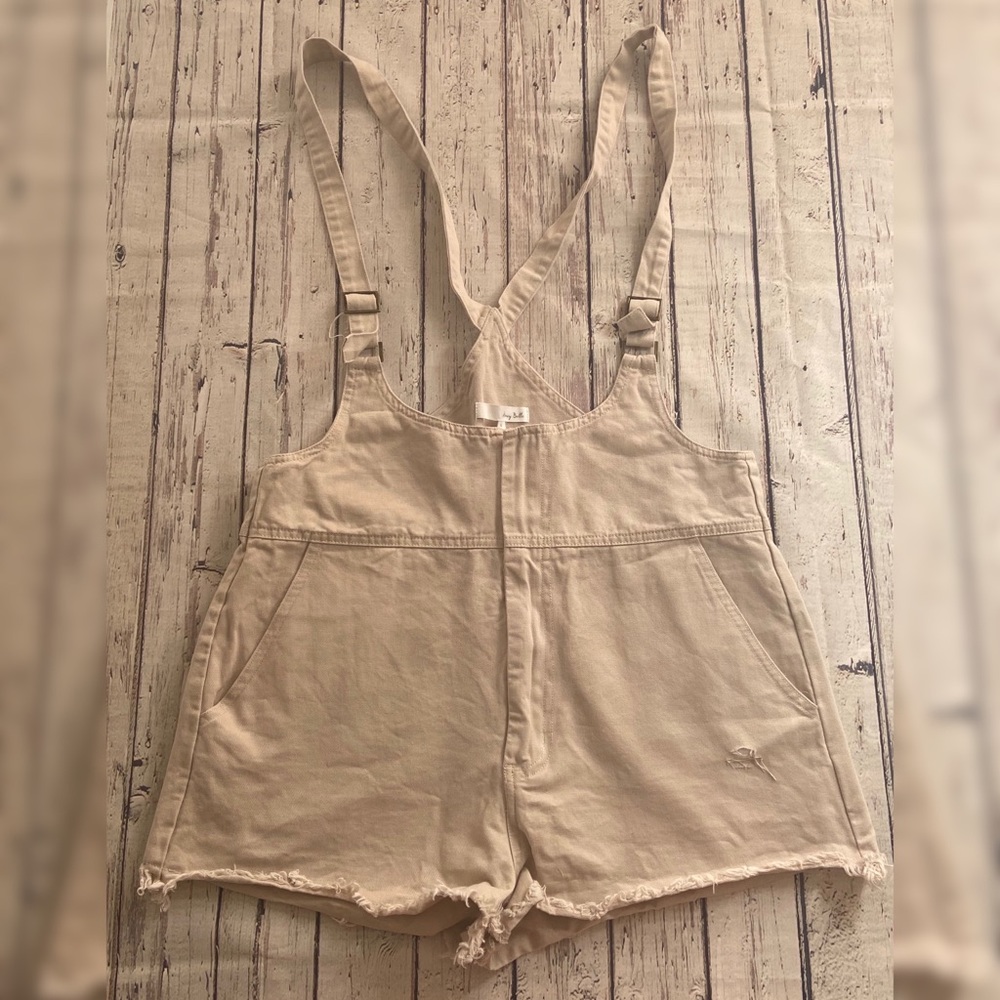 HONEY BELLE khaki shorts overalls size L